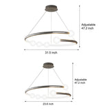 Modern Minimalist LED Ring Chandelier 3 Step Dimming Nordic Hanging Light for Bedroom Living Room