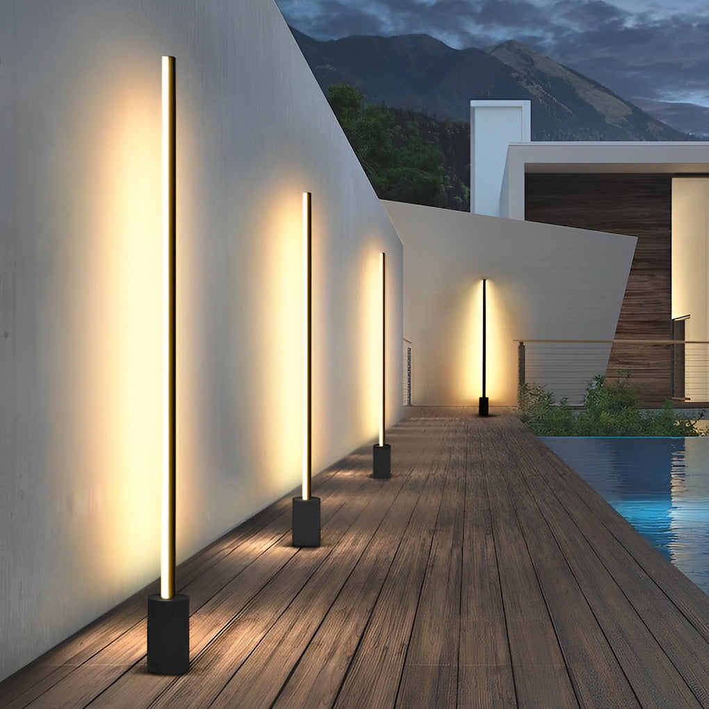Modern Minimalist LED Strip Outdoor Floor Lamp Waterproof IP65 Garden Lawn Pathway Light