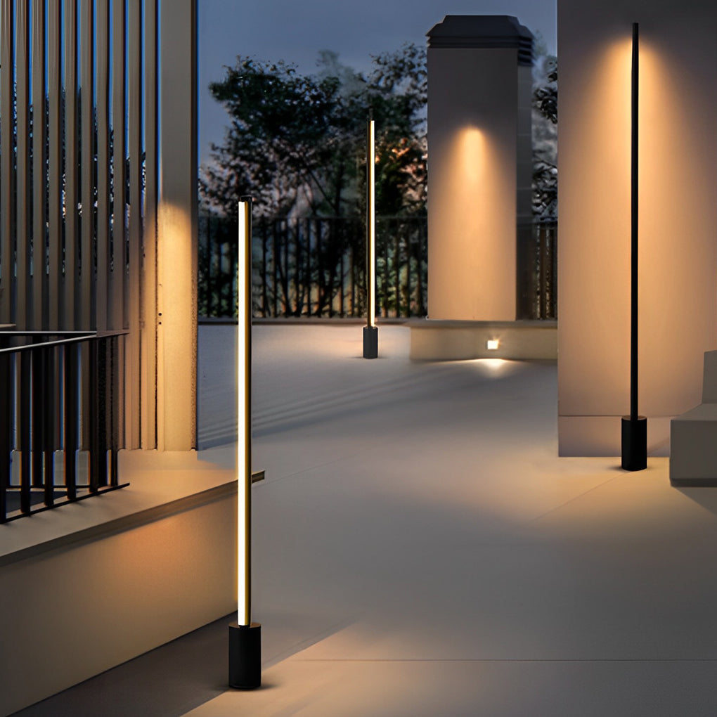 Modern Minimalist LED Strip Outdoor Floor Lamp Waterproof IP65 Garden Lawn Pathway Light