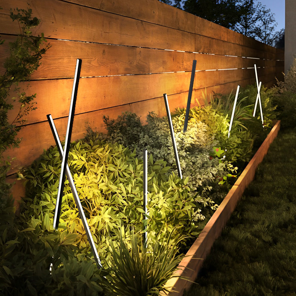 Modern Minimalist LED Strip Outdoor Floor Lamp Waterproof IP65 Garden Lawn Pathway Light