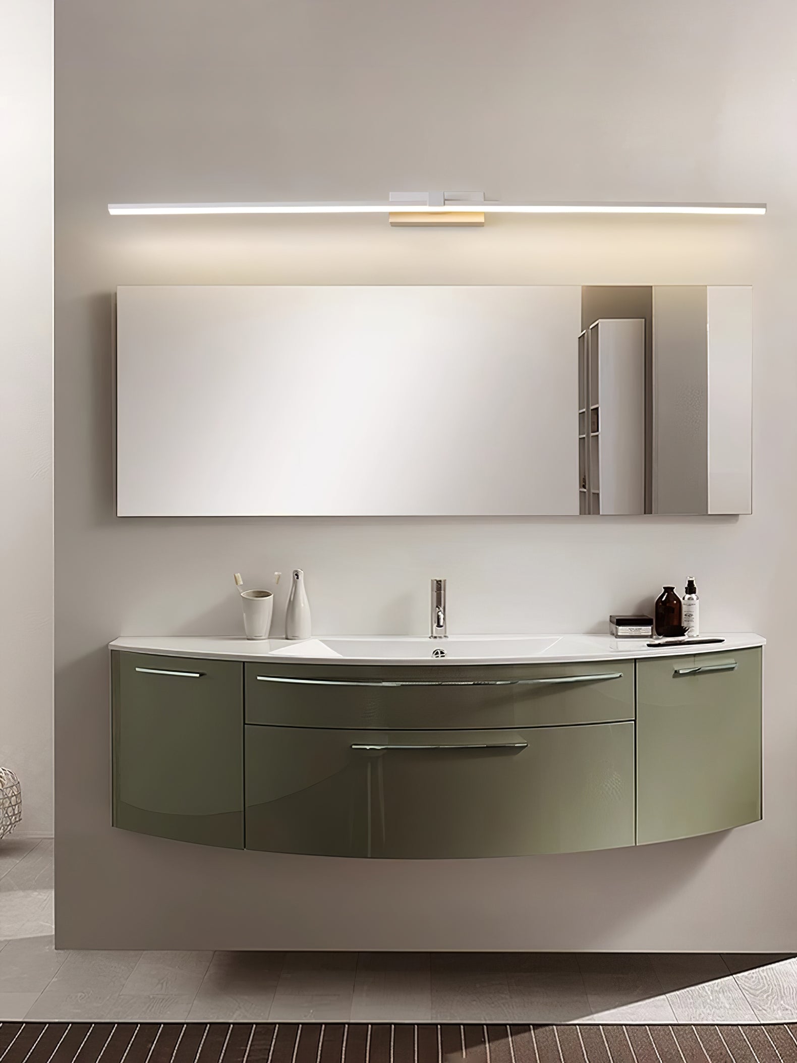 Modern Minimalist LED Wall Sconce for Bathroom Vanity and Mirror Lighting in Black Finish