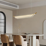 Modern Minimalist Linear Acrylic LED Pendant Light for Dining Room and Kitchen Island