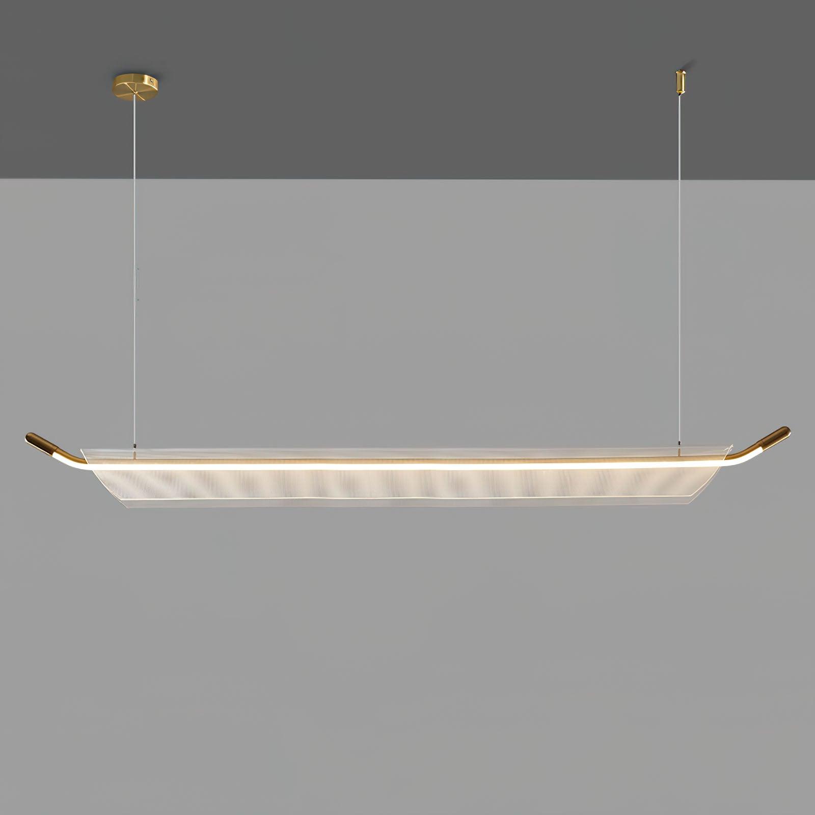 Modern Minimalist Linear Acrylic LED Pendant Light for Dining Room and Kitchen Island