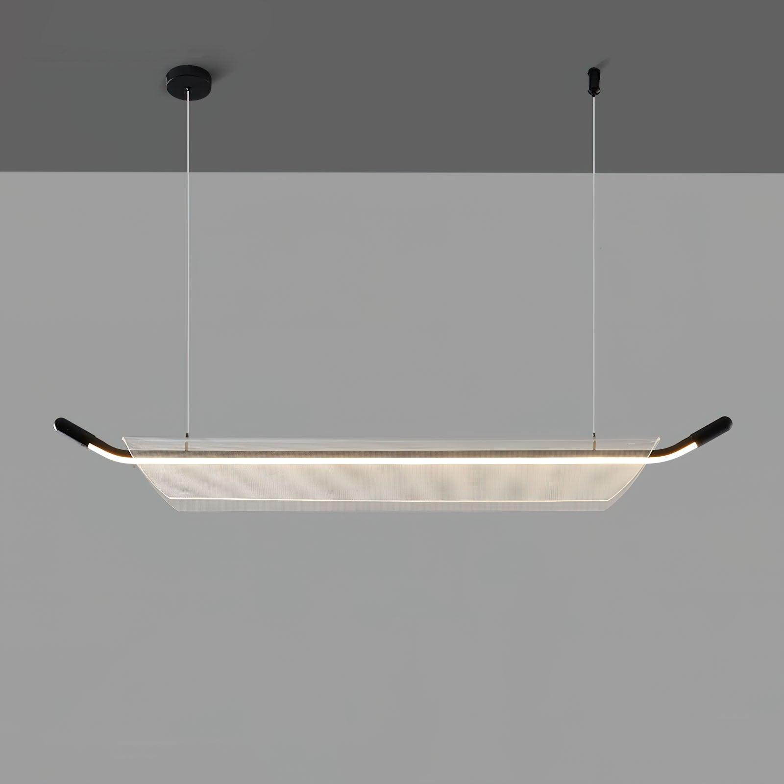 Modern Minimalist Linear Acrylic LED Pendant Light for Dining Room and Kitchen Island