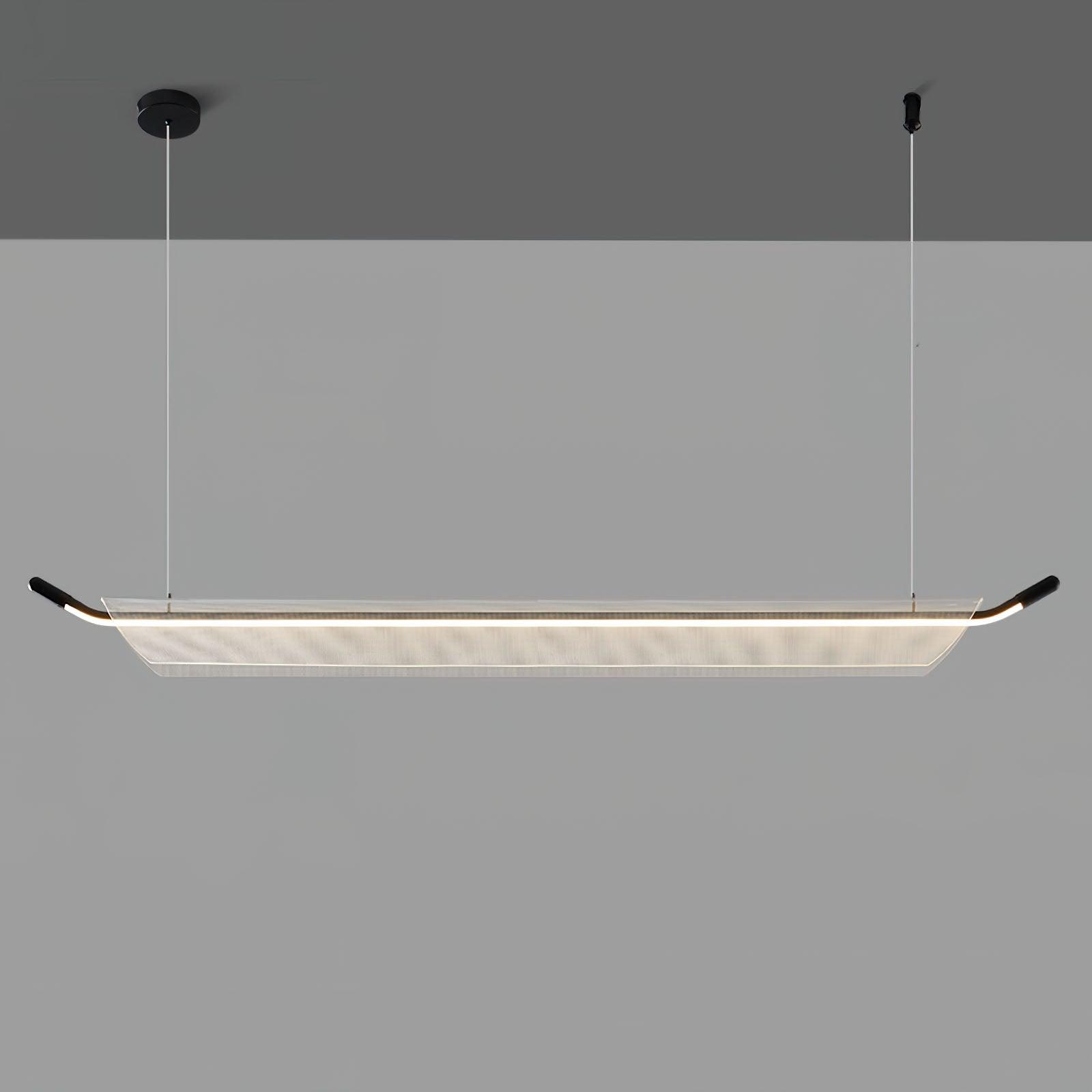 Modern Minimalist Linear Acrylic LED Pendant Light for Dining Room and Kitchen Island