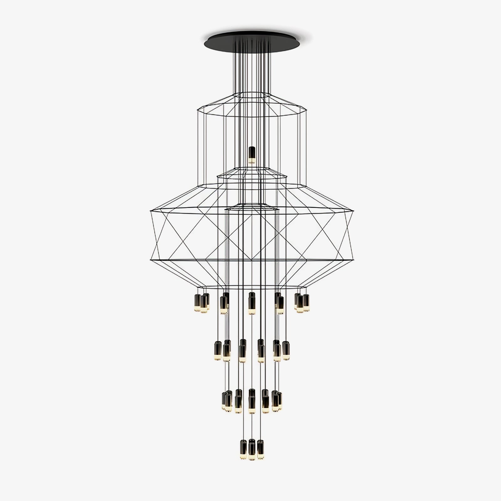 Modern Minimalist Linear LED Chandelier with Multi Head Design
