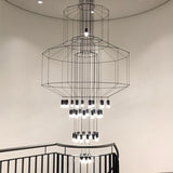 Modern Minimalist Linear LED Chandelier with Multi Head Design