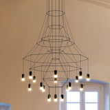 Modern Minimalist Linear LED Chandelier with Multi Head Design