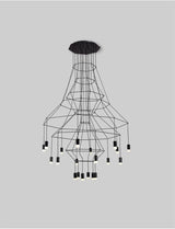 Modern Minimalist Linear LED Chandelier with Multi Head Design