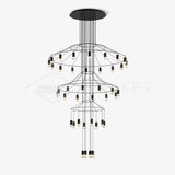 Modern Minimalist Linear LED Chandelier with Multi Head Design