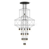 Modern Minimalist Linear LED Chandelier with Multi Head Design