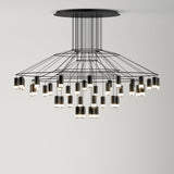Modern Minimalist Linear LED Chandelier with Multi Head Design