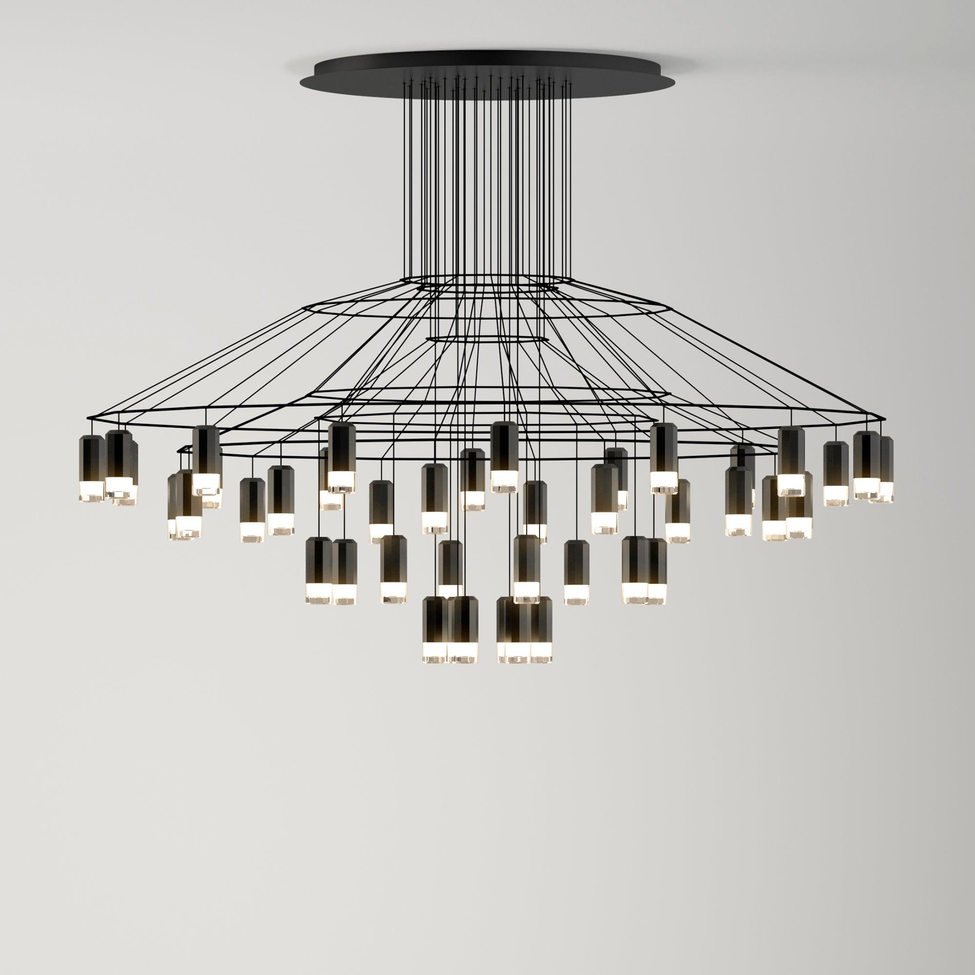 Modern Minimalist Linear LED Chandelier with Multi Head Design