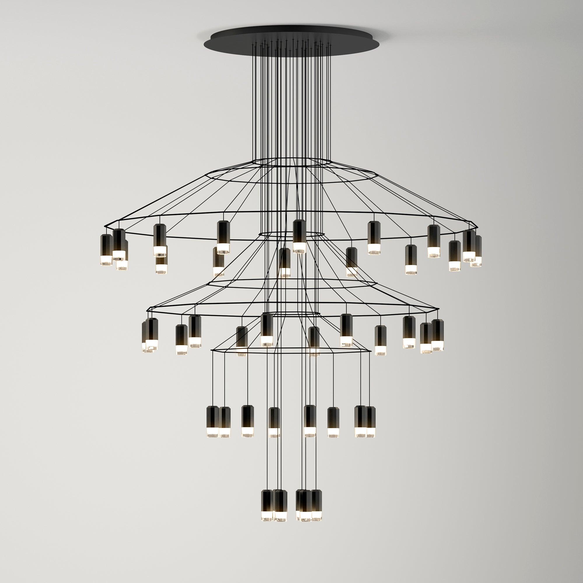 Modern Minimalist Linear LED Chandelier with Multi Head Design