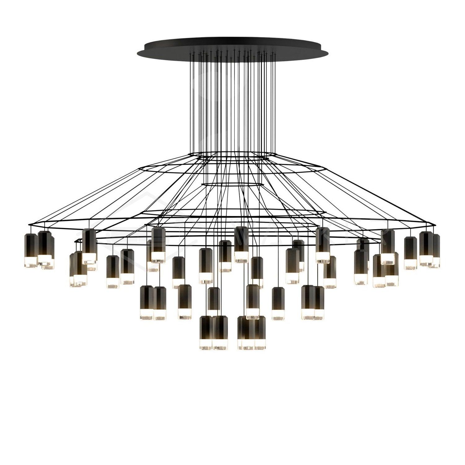 Modern Minimalist Linear LED Chandelier with Multi Head Design