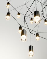 Modern Minimalist Linear LED Chandelier with Multi Head Design