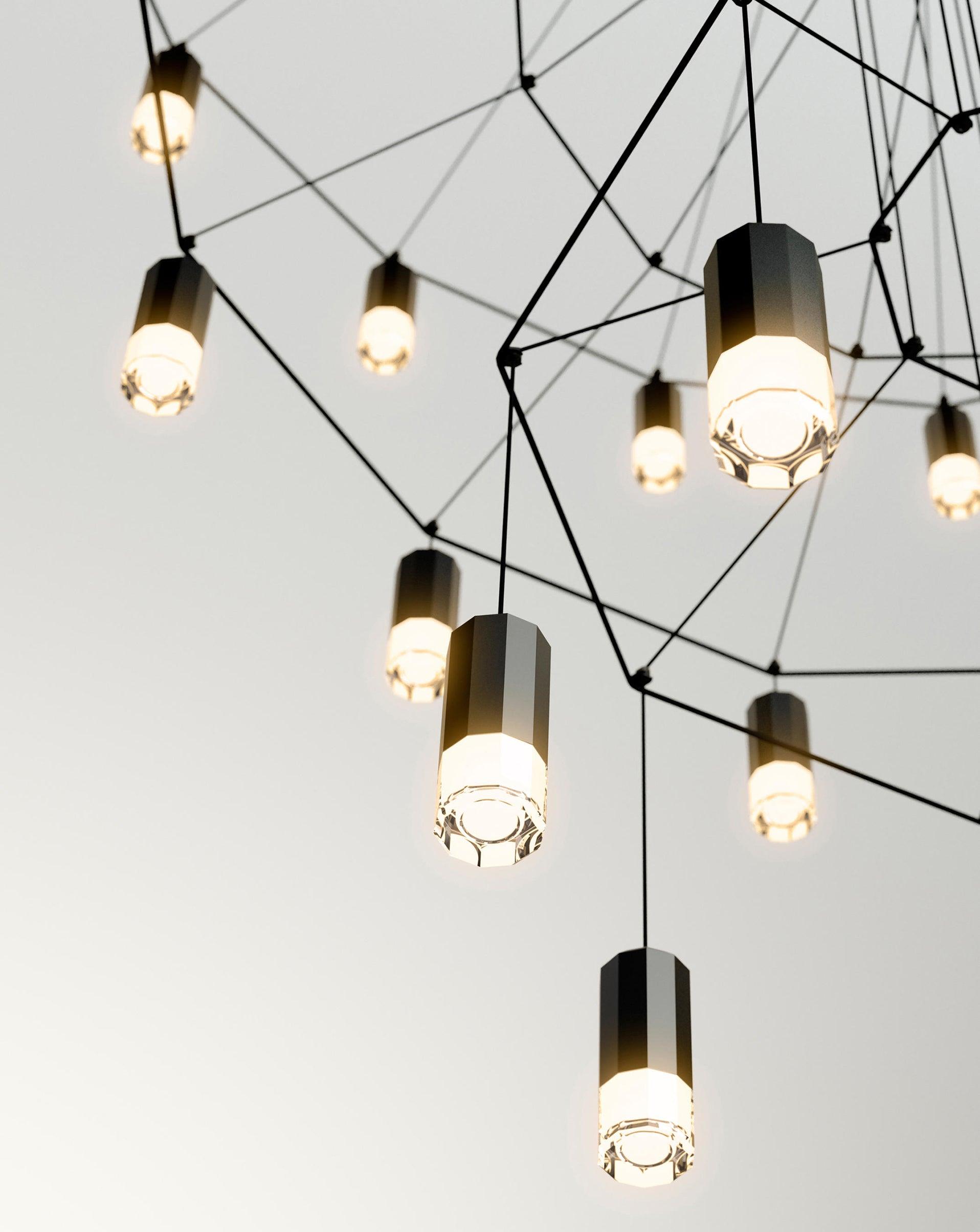 Modern Minimalist Linear LED Chandelier with Multi Head Design