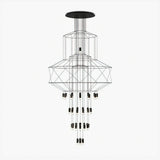 Modern Minimalist Linear LED Chandelier with Multi Head Design