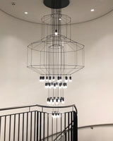 Modern Minimalist Linear LED Chandelier with Multi Head Design