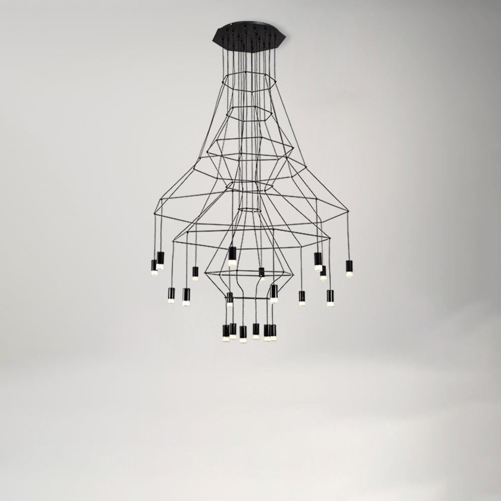 Modern Minimalist Linear LED Chandelier with Multi Head Design