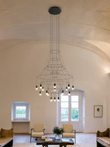 Modern Minimalist Linear LED Chandelier with Multi Head Design