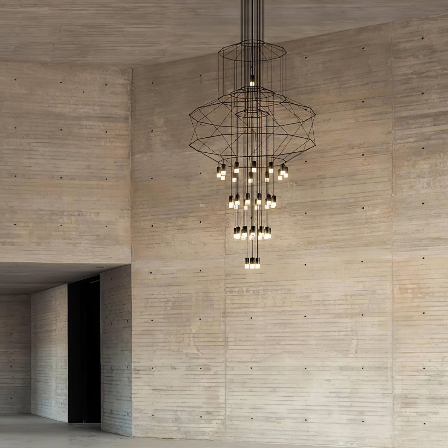 Modern Minimalist Linear LED Chandelier with Multi Head Design
