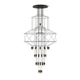 Modern Minimalist Linear LED Chandelier with Multi Head Design