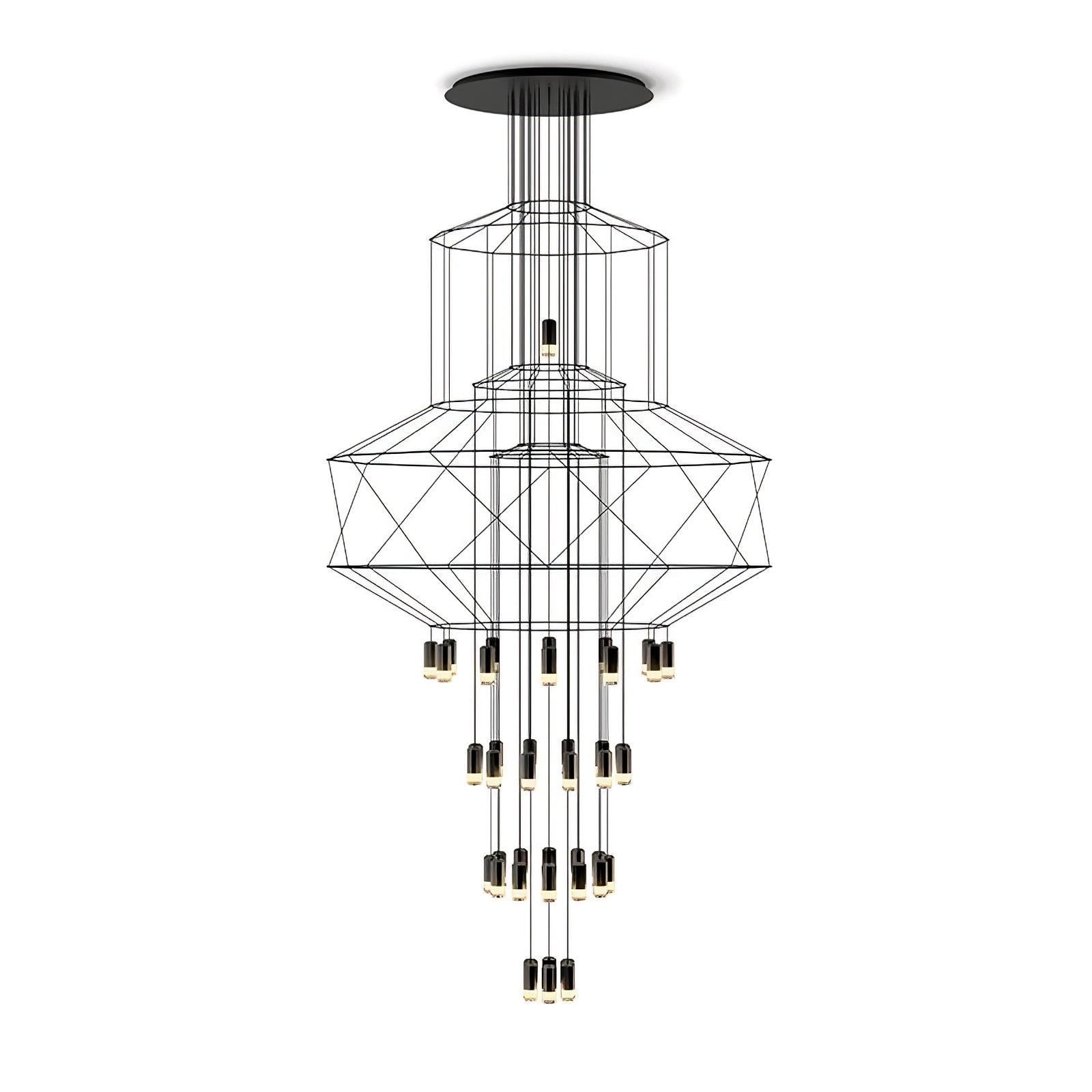 Modern Minimalist Linear LED Chandelier with Multi Head Design