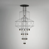 Modern Minimalist Linear LED Chandelier with Multi Head Design