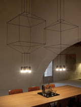 Modern Minimalist Linear LED Chandelier with Multi Head Design