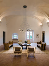 Modern Minimalist Linear LED Chandelier with Multi Head Design