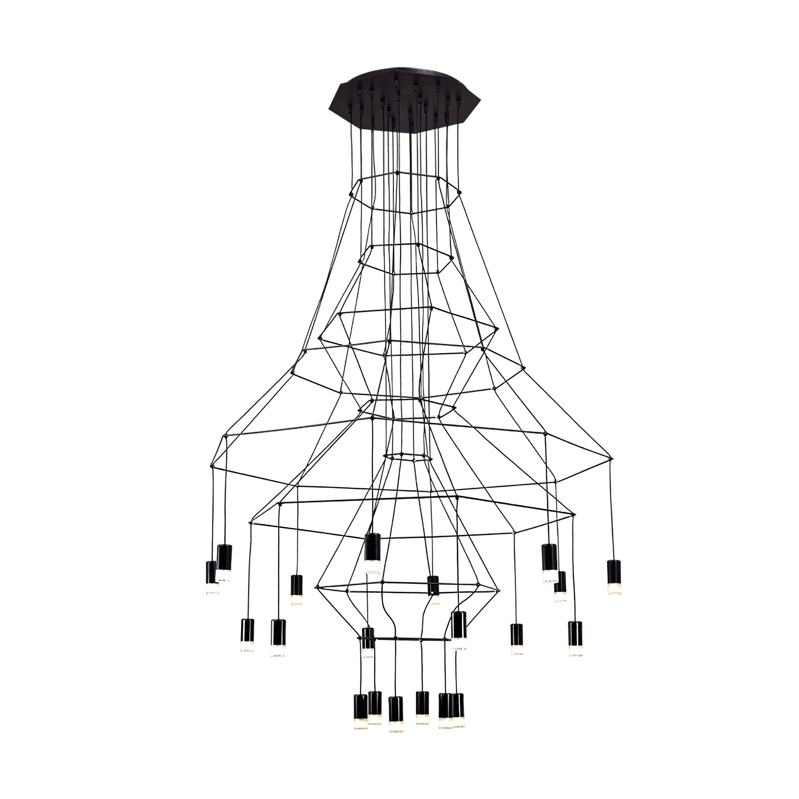 Modern Minimalist Linear LED Chandelier with Multi Head Design