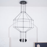 Modern Minimalist Linear LED Chandelier with Multi Head Design