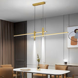 Modern Minimalist Linear LED Pendant Light Adjustable Dimmable Chandelier for Dining Room Bar