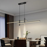 Modern Minimalist Linear LED Pendant Light Adjustable Dimmable Chandelier for Dining Room Bar