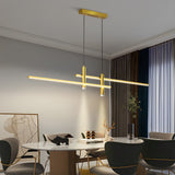 Modern Minimalist Linear LED Pendant Light Adjustable Dimmable Chandelier for Dining Room Bar