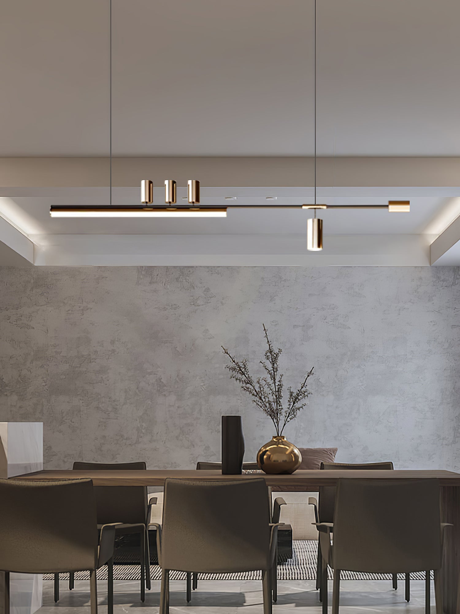 Modern Minimalist Linear LED Pendant Light for Kitchen Island and Dining Room