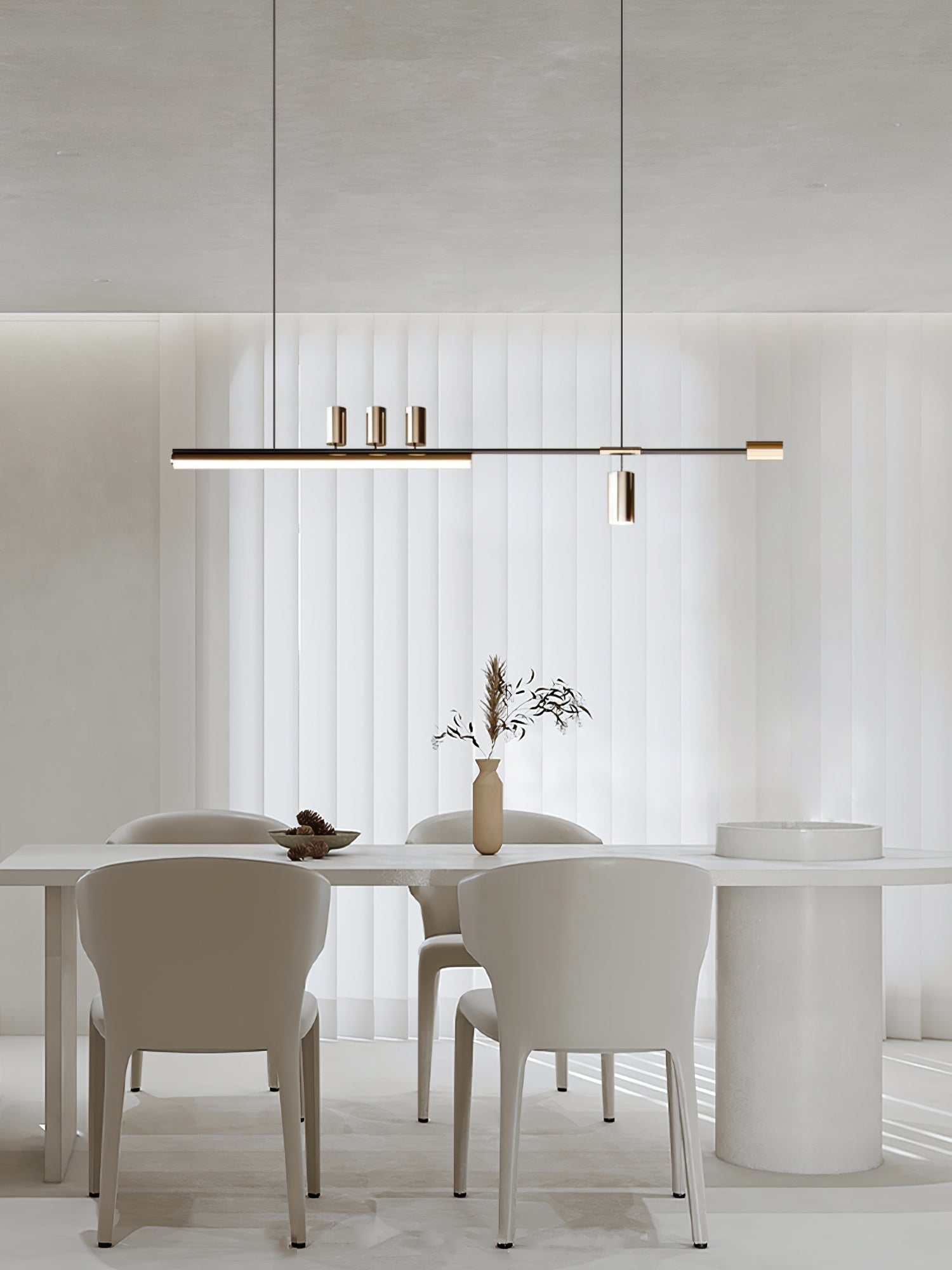Modern Minimalist Linear LED Pendant Light for Kitchen Island and Dining Room