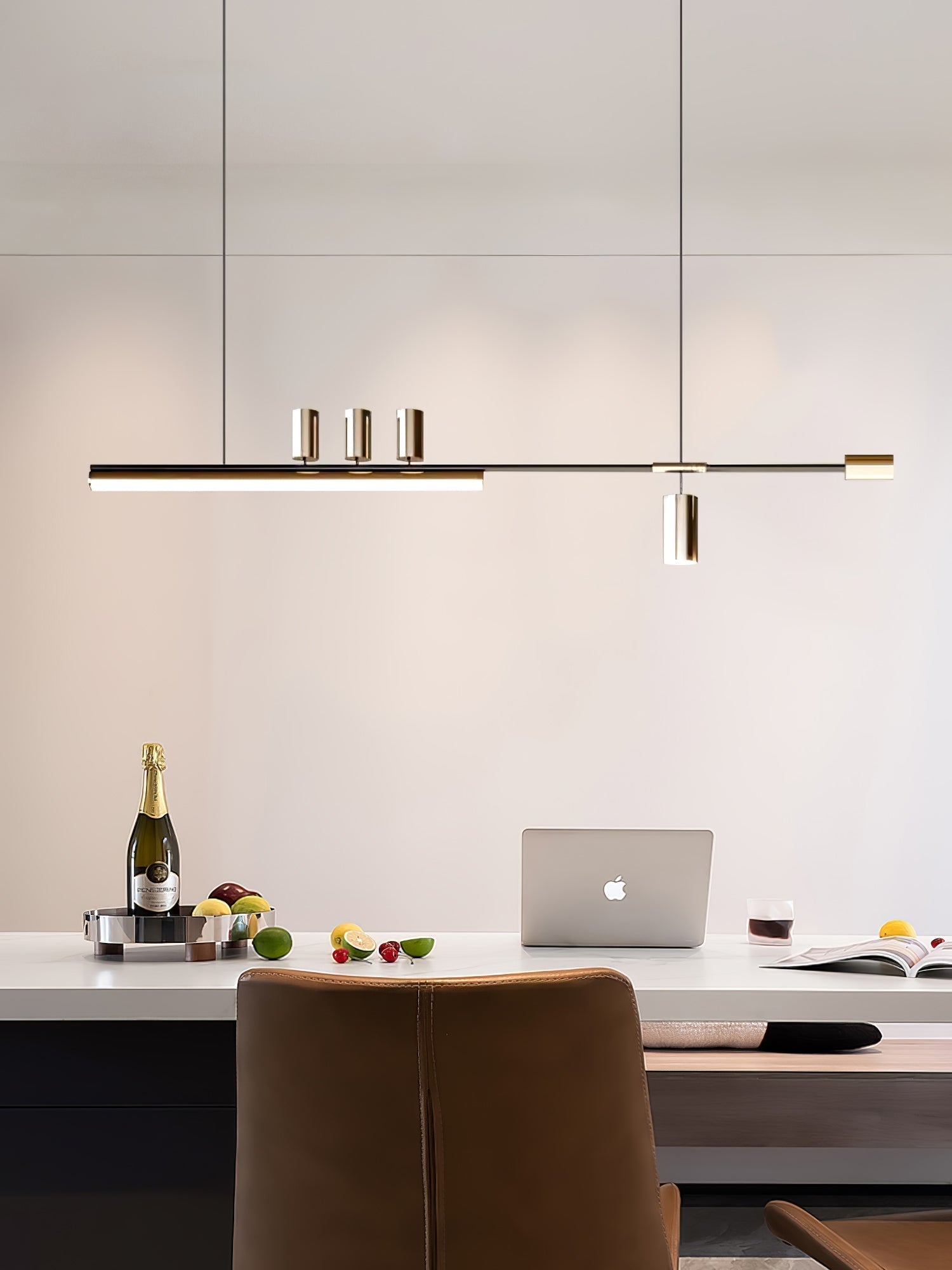Modern Minimalist Linear LED Pendant Light for Kitchen Island and Dining Room