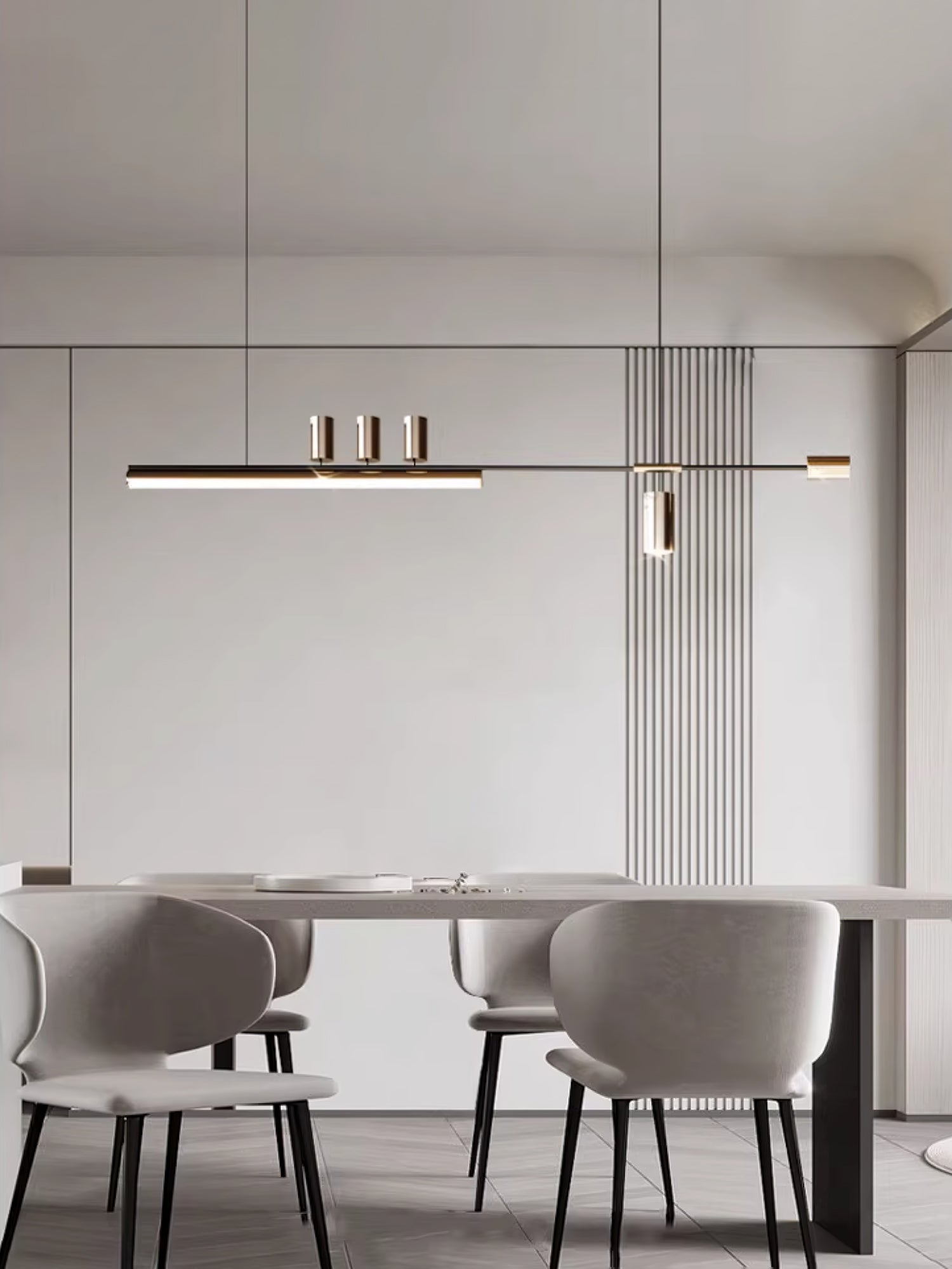 Modern Minimalist Linear LED Pendant Light for Kitchen Island and Dining Room