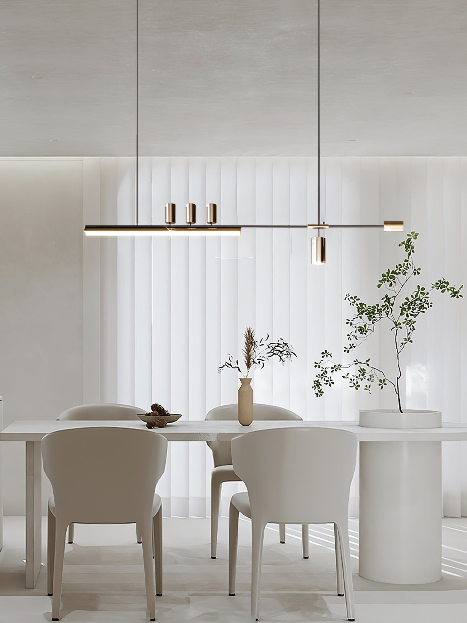 Modern Minimalist Linear LED Pendant Light for Kitchen Island and Dining Room