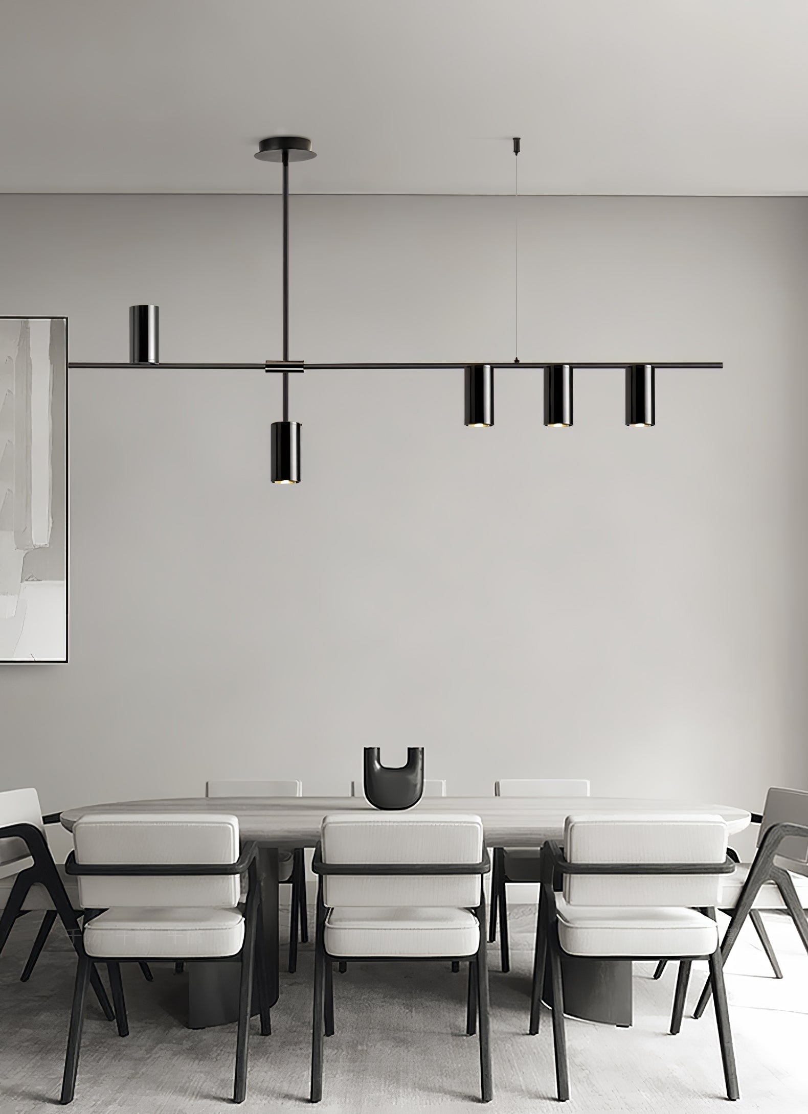 Modern Minimalist Linear LED Pendant Light for Kitchen Island and Dining Room
