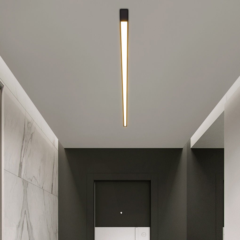 Modern Minimalist Linear LED Strip Ceiling Light Dimmable Flush Mount with Remote Control