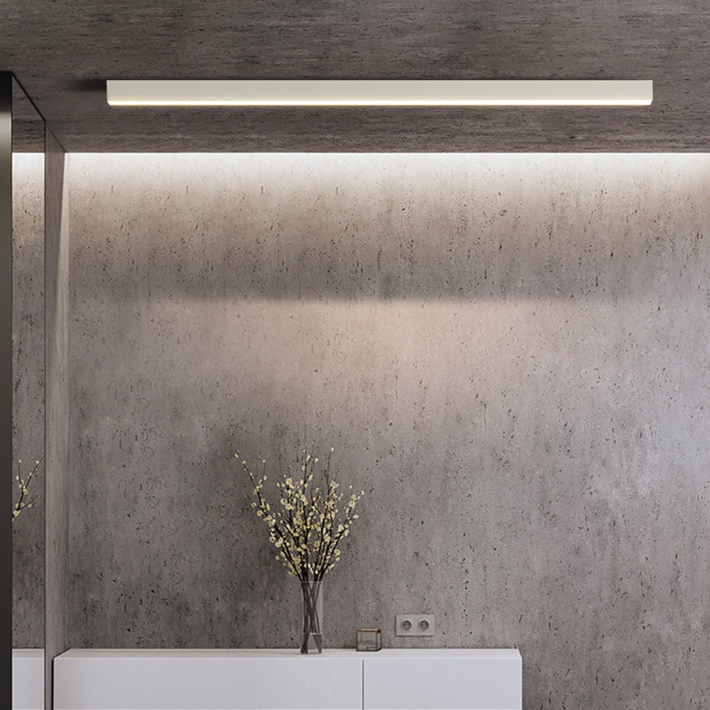 Modern Minimalist Linear LED Strip Ceiling Light Dimmable Flush Mount with Remote Control