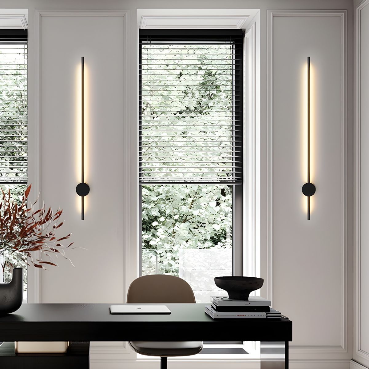 Modern Minimalist Linear LED Wall Sconce Architectural Slim Tube Light Fixture