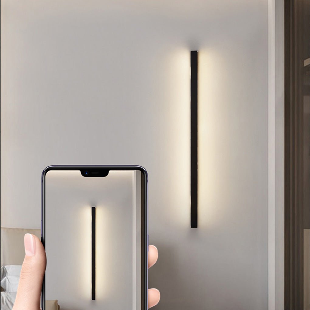 Modern Minimalist Linear LED Wall Sconce Stepless Dimming Background Atmosphere Light