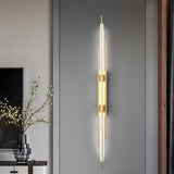 Modern Minimalist Linear LED Wall Sconce with Iron Grille and Acrylic Shade for Living Room
