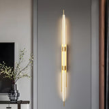 Modern Minimalist Linear LED Wall Sconce with Iron Grille and Acrylic Shade for Living Room