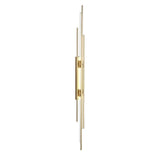 Modern Minimalist Linear LED Wall Sconce with Iron Grille and Acrylic Shade for Living Room