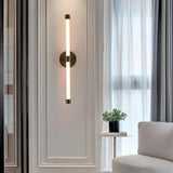 Modern Minimalist Linear LED Wall Sconce with Three Step Dimming in Black and Gold
